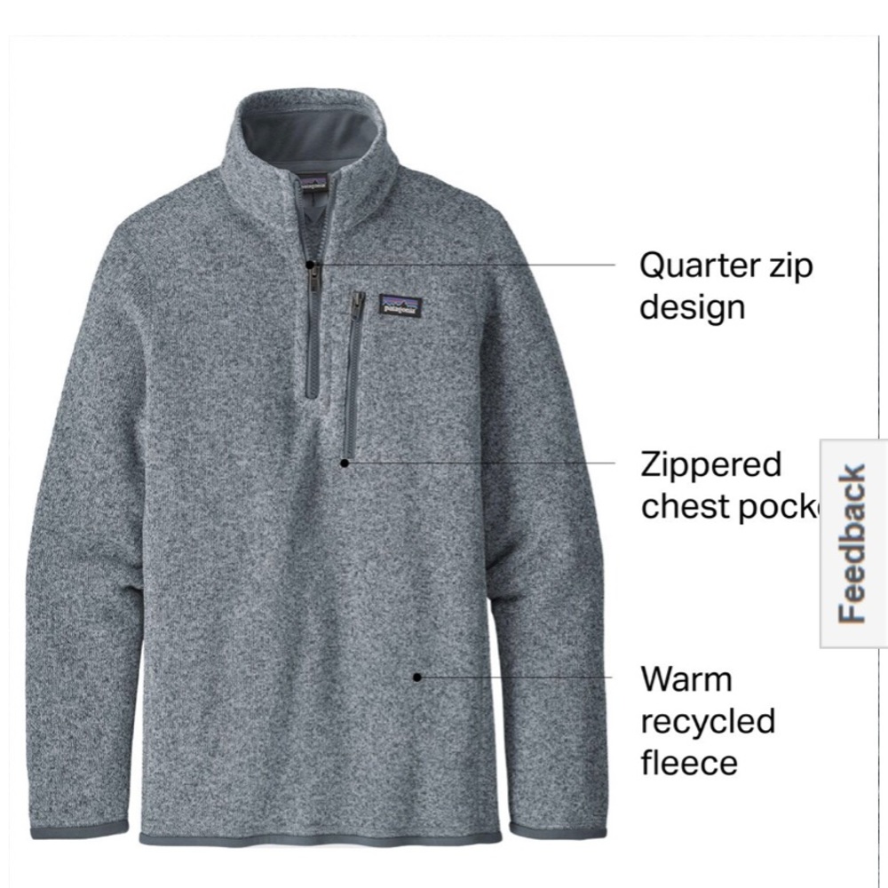 Patagonia Better Sweater 1/4 zip pullover